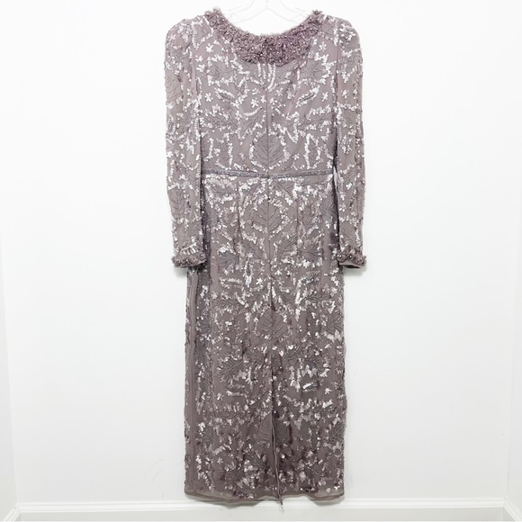 Mac Duggal Embellished High Neck Puff Sleeve Fitted Dress Mauve 93595 - Picture 12 of 13